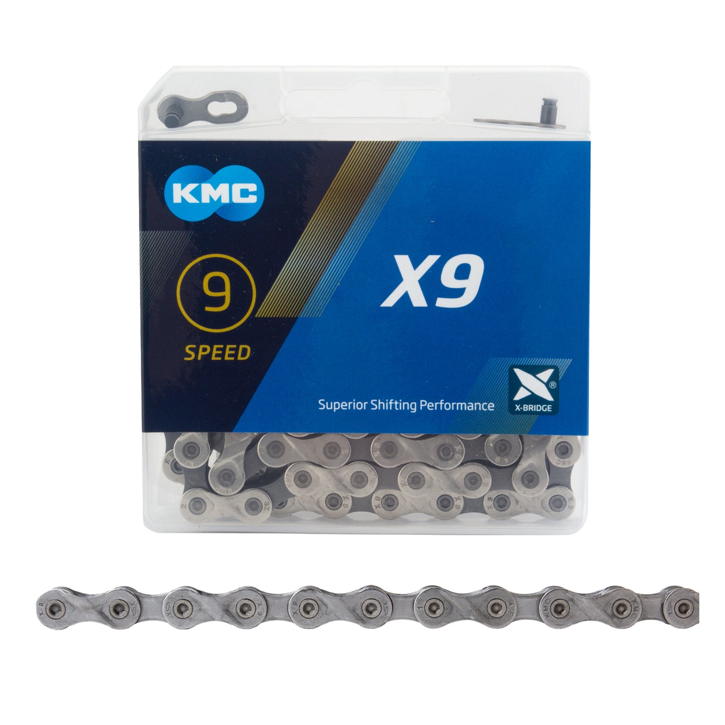 KMC X9 9 Speed Nickel Plate/Dark-Silver