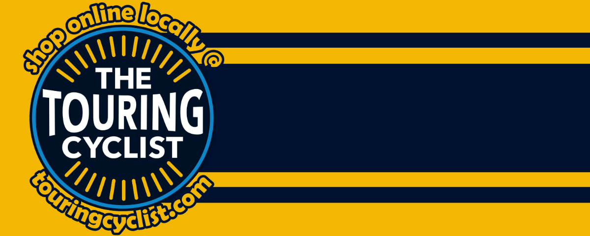 Touring Cyclist logo banner with stripe