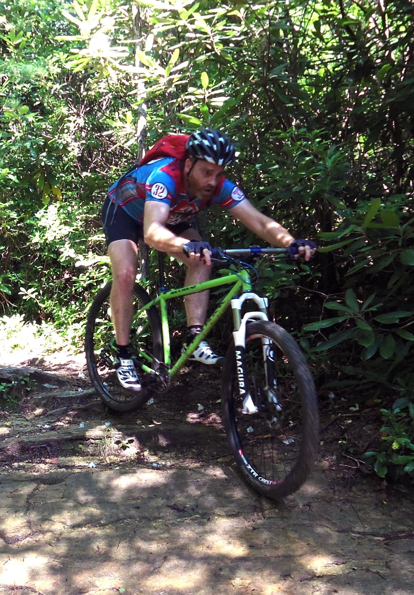 Owner Sean off-road cycling in Pisgah National Forest North Carolina