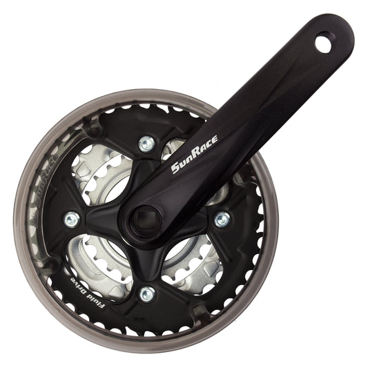Sunrace Crankset 170x42/34/24 w/ Chainguard - Black/Silver